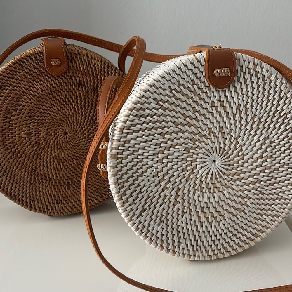 White rattan bag